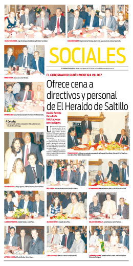 Ofrece cena a directivos y personal de El Heraldo de Saltillo