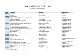 BÓKALISTI FNV VOR 2015