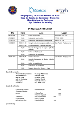 PROGRAMA HORARIO - Federació Catalana d`Esports d`Hivern