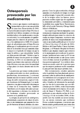 Osteoporosis provocada por los medicamentos