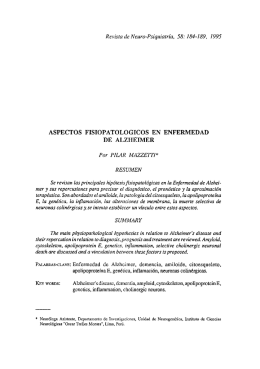 aspectos fisiopatologicos en enfermedad de alzheimer