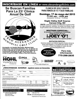 INSCRÍBASE EN LÍNEA en ww.alexandergolfclinic.com
