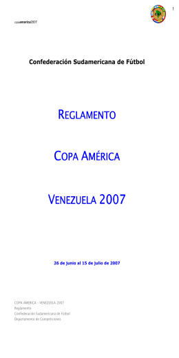 Reglamento Copa America Venezuela 2007