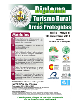2011 afiche diploma turismo rural - Universidad Central de Venezuela