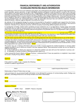 Page 1 FINANCIAL RESPONSIBILITY AND AUTHORIZATION TO