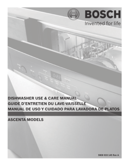 dishwasher use & care manual guide d`entretien du lave