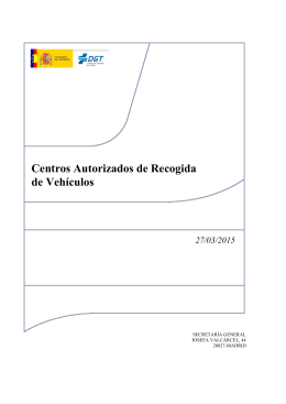 Listado de Centros Autorizados de Recogida de Vehículos