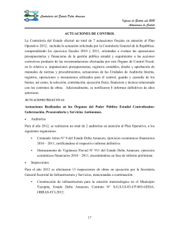 Contraloría del Estado Delta Amacuro Informe de Gestión año 2012