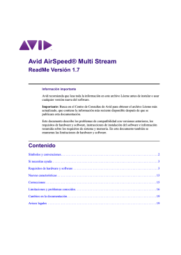 Avid AirSpeed® Multi Stream ReadMe Versión 1.7