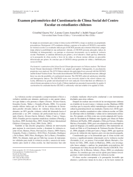 Examen psicométrico del Cuestionario de Clima