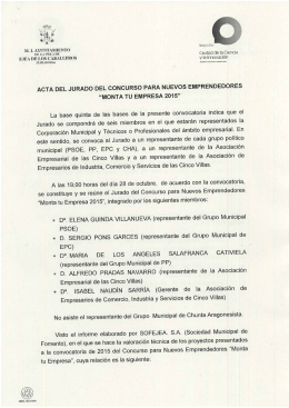 Acta Jurado Concurso para nuevos emprendedores