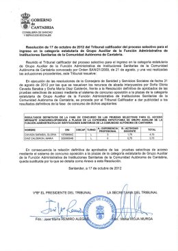 Relación definitiva de aspirantes