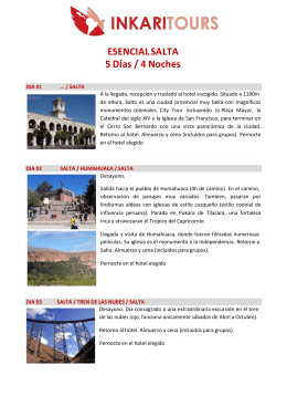 ESENCIAL SALTA 5 Días / 4 Noches