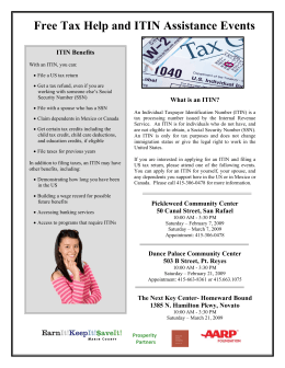 Free Tax Help and ITIN Assistance Events