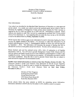 Title I Programs - Montgomery County Public Schools