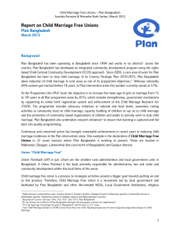 Report on Child Marriage Free Unions