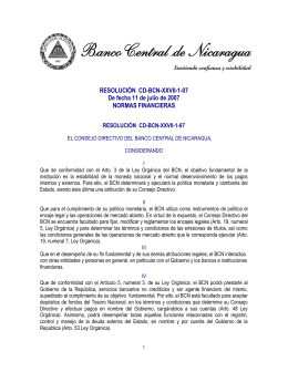 Normas Financieras del BCN - Banco Central de Nicaragua