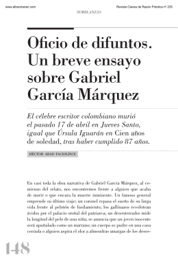 148 Oficio de difuntos. Un breve ensayo sobre Gabriel García