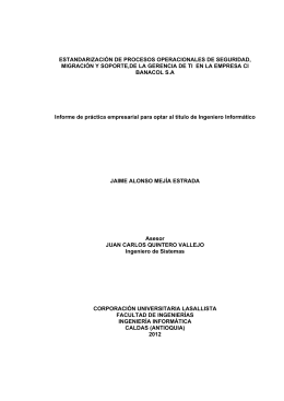 ESTANDARIZACION DE PROCESOS OPERACIONALES DE
