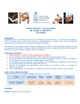 CURSO TÉCNICAS Y APLICACIONES DE TEJIDO A CROCHET II