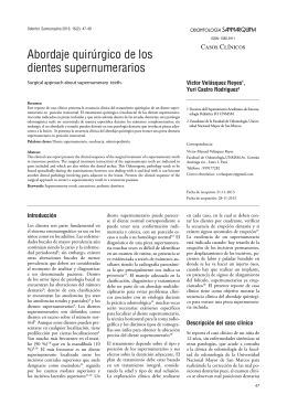 Abordaje quirúrgico de los dientes supernumerarios