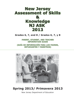 New Jersey Assessment of Skills & Knowledge NJ ASK 2011 New