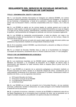 reglamento del servicio de escuelas infantiles municipales de