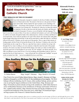 New Auxiliary Bishops for the Archdiocese of LA Saint Stephen