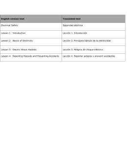 English version text Translated text Electrical Safety Seguridad