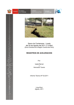 Sismo de Contamana - Loreto del 24 de Agosto del 2011