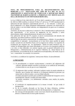 nota de procedimiento para el reconocimiento del derecho