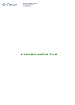 REGLAMENTO DE COMEDOR ESCOLAR