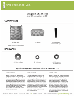 Wingback Chair Series COMPONENTS HARDWARE