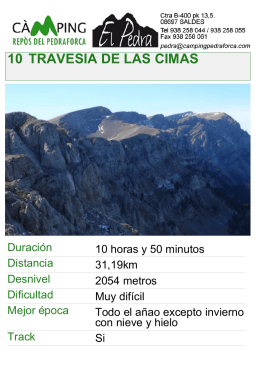 10 TRAVESIA DE LAS CIMAS - Càmping Repòs del Pedraforca
