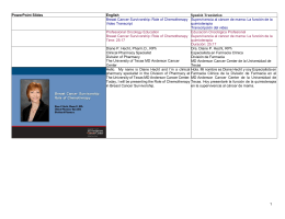 1 PowerPoint Slides English Spanish Translation Breast Cancer