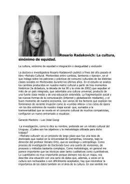 Rosario Radakovich: La cultura, sinónimo de equidad.