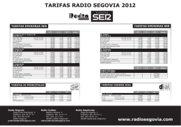 Radio Segovia Cadena Ser - 40 - Dial Segovia tarifas publicidad