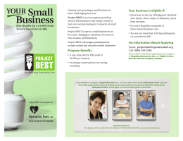 Program Benefits Your business is eligible if: For