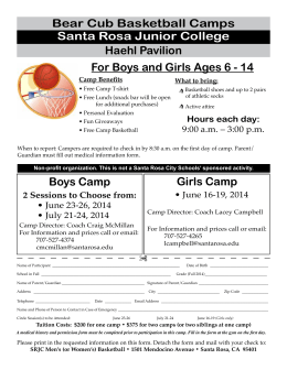 Bear Cub Basketball Camps For Boys and Girls Ages 6