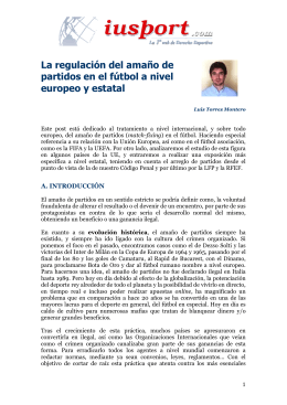 la regulación del amaño de partidos en el fútbol a nivel