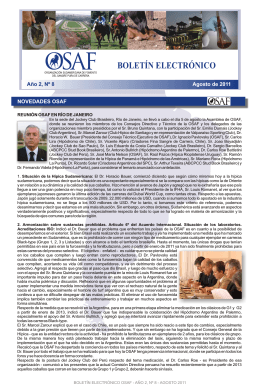 Boletín electrónico N° 8 - AÑO 2 - AGOSTO 2011
