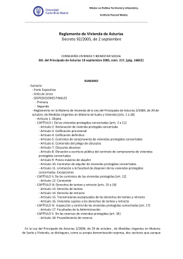 Reglamento de Vivienda de Asturias Decreto 92/2005, de 2