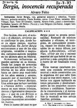 87.3.20 Diario 16. Javier Bergia