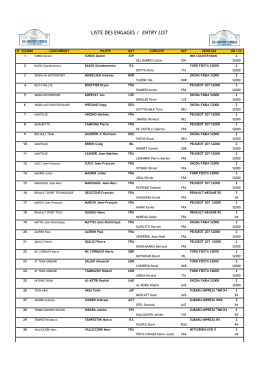 lista de inscritos del 55 Tour de Corse