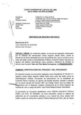 Sentencia de la Sala Penal de Apelaciones recaída en el