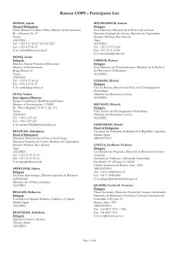 Ramsar COP8 – Participants List