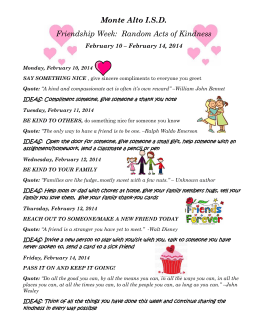Monte Alto I.S.D. Friendship Week: Random Acts of Kindness