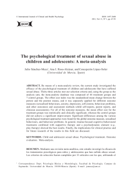 The psychological treatment of sexual abuse in children and