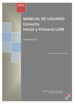 MANUAL DE USUARIO Consulta Inicial y Primaria LOM