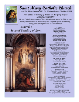 March 1, 2015 - Saint Mary Catholic Church